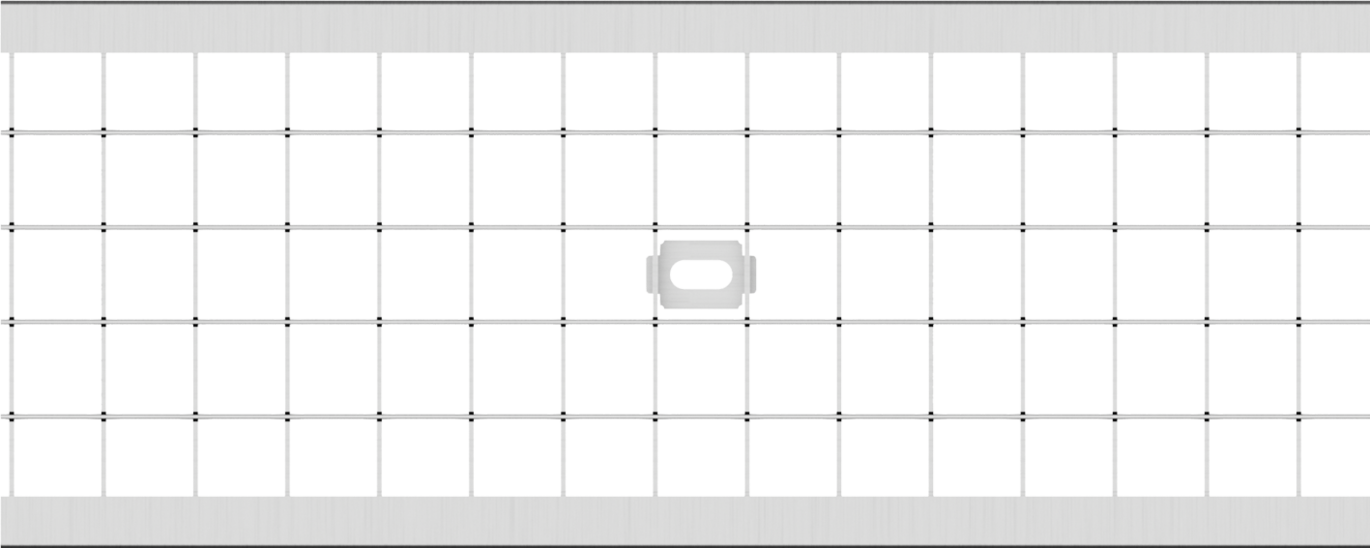 Griglia a maglia quadra in acciaio zincato o inox. Cl B125