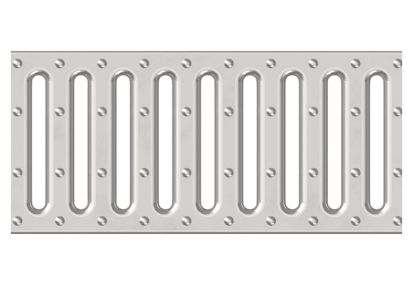 Griglia a ponte con fessure da 8 mm, in acciaio zincato o inox, cl A15.