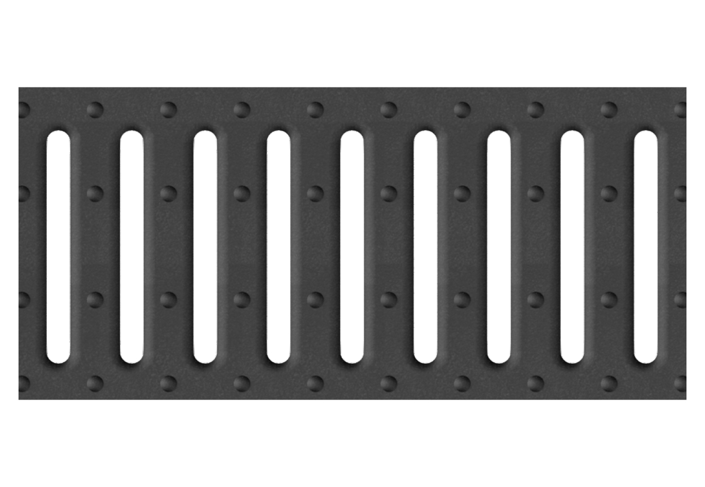 Griglia a ponte con fessure da 8 mm, antracite, in materiale plastico PP-PE, cl A15.