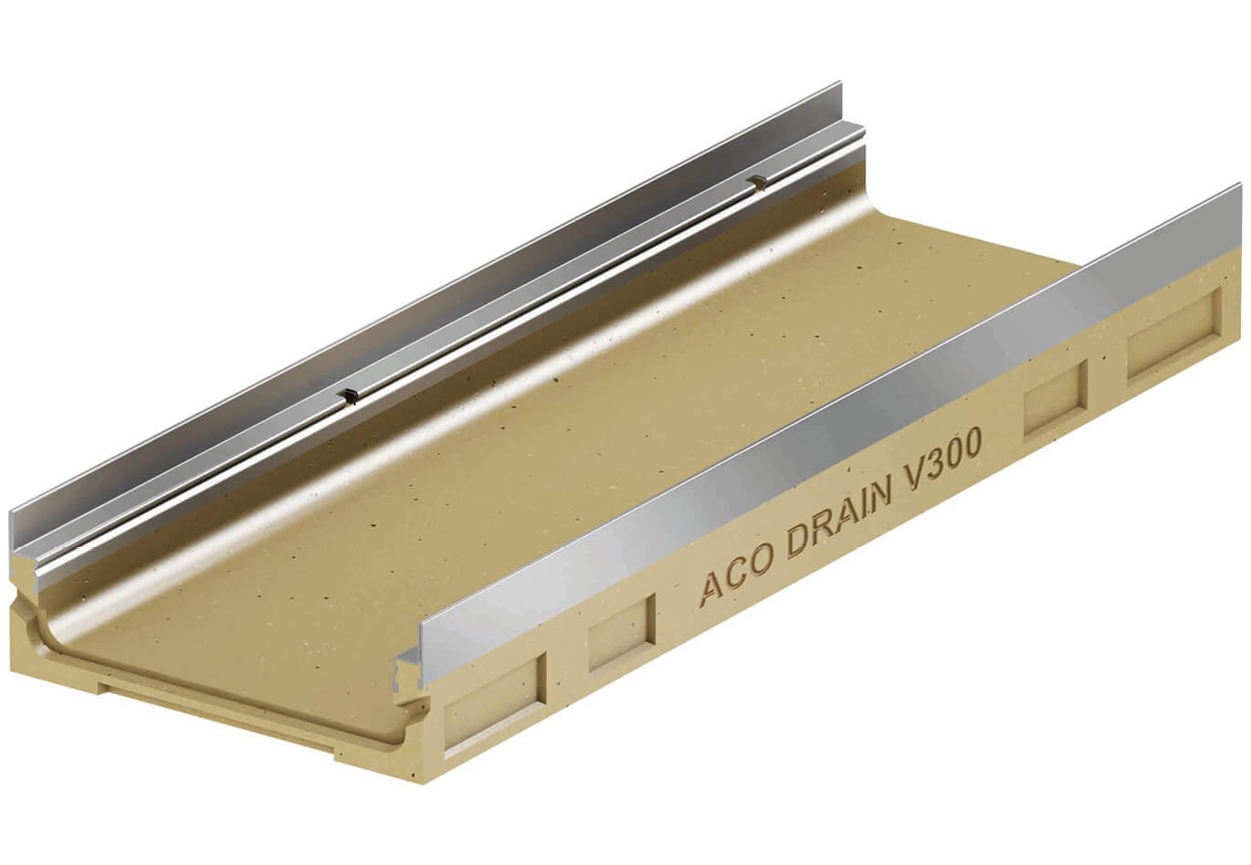 Canale di scolo basso spessore ACO Multiline V 300, versione con bordo in acciaio inox