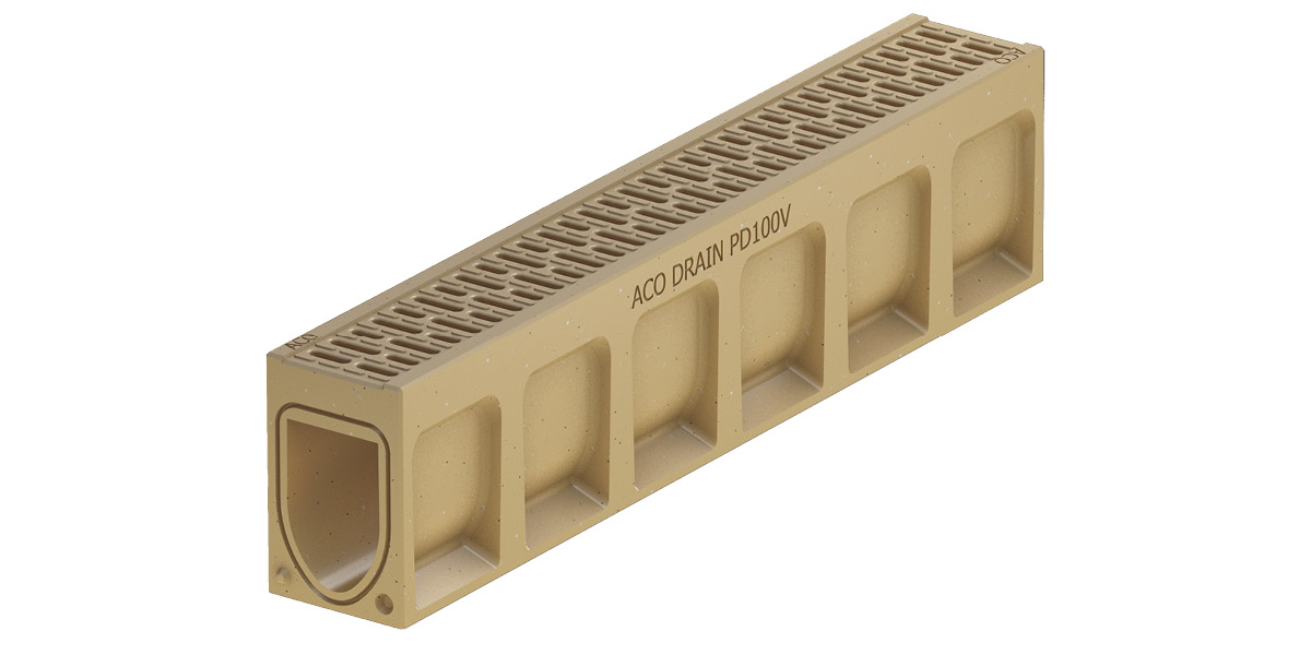 Canali in calcestruzzo polimerico ACO Monoblock PD, tipo monolitico senza griglia